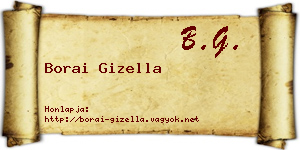 Borai Gizella névjegykártya
